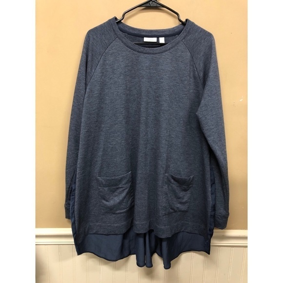 LOGO by Lori Goldstein Top Blue Large - Picture 1 of 7